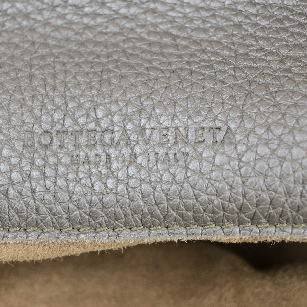 BOTTEGA VENETA Logo Hobo Shoulder Hand Bag Leather Gray Italy 31EC688
