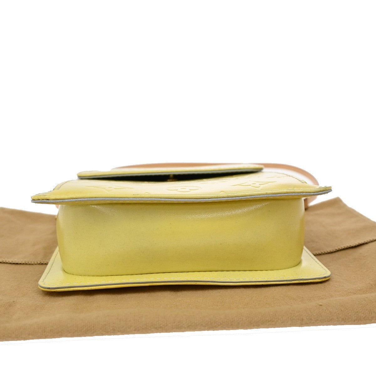 LOUIS VUITTON Mott Shoulder Bag Monogram Vernis Lime Yellow M91059 63KB273