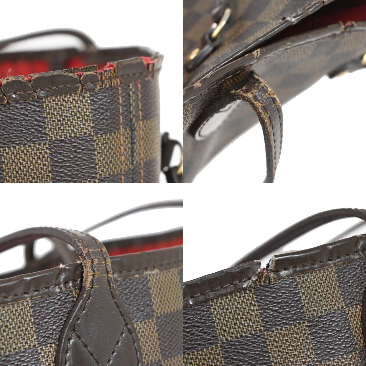 LOUIS VUITTON Neverfull MM Shoulder Bag Damier Ebene Leather BN N51105 70EA668