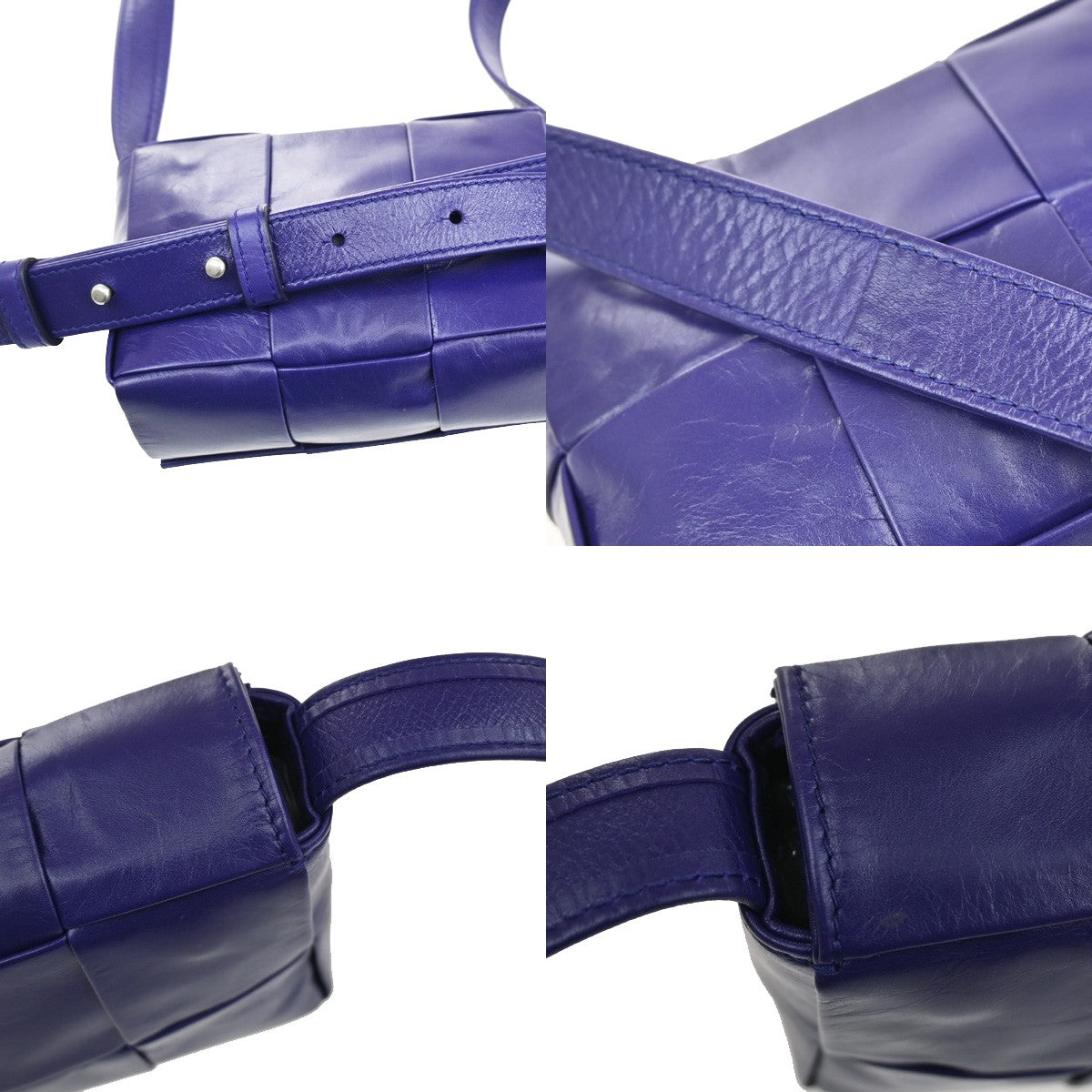 BOTTEGA VENETA Logo Mini Candy Cassette Shoulder Bag Leather Purple 12RL127