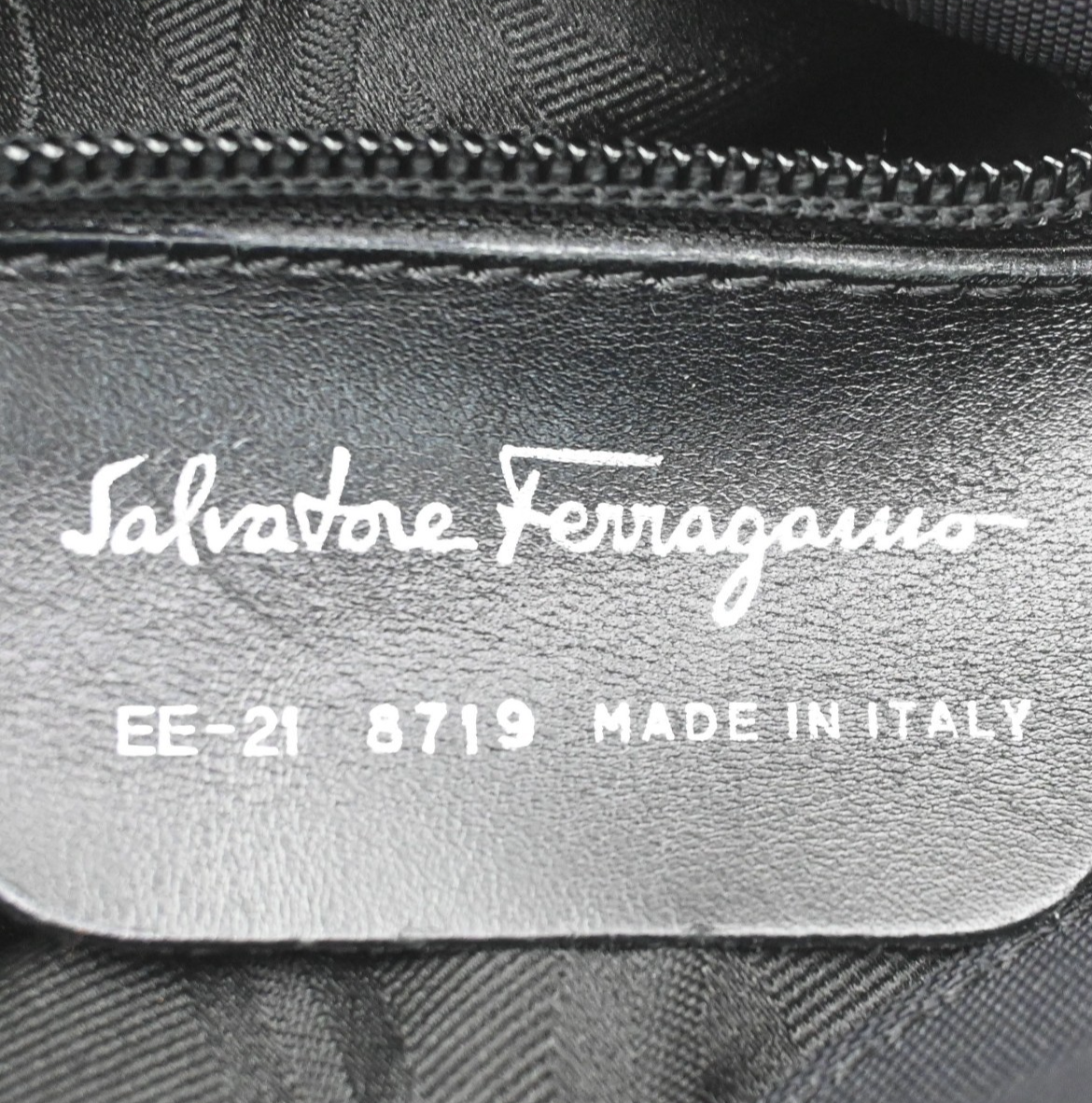 SALVATORE FERRAGAMO Logo Vara Tote Shoulder Bag Nylon Leather Black 67KD068