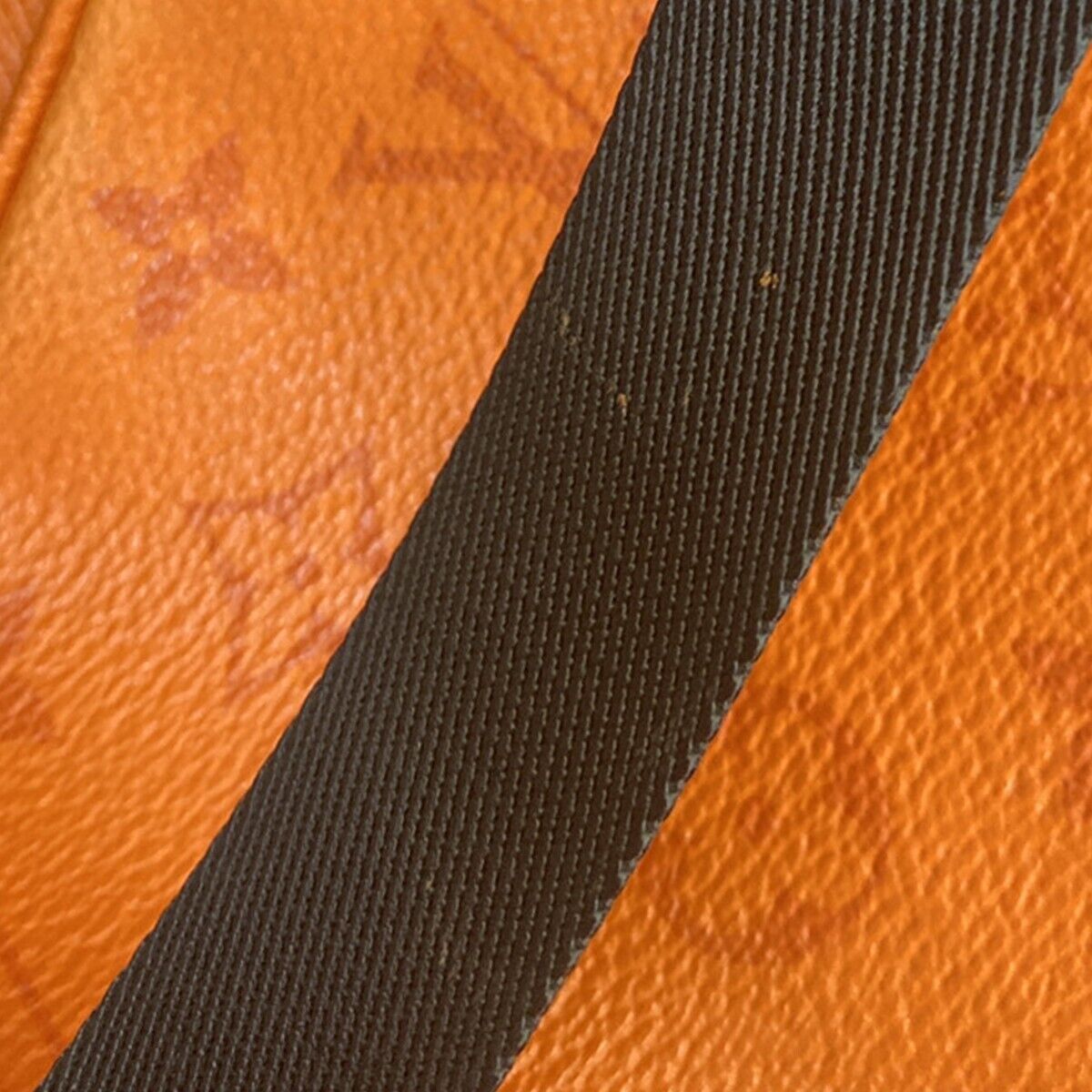 LOUIS VUITTON LV Logo Body Belt Bum Bag Taigarama Leather Orange M30430 44EC336