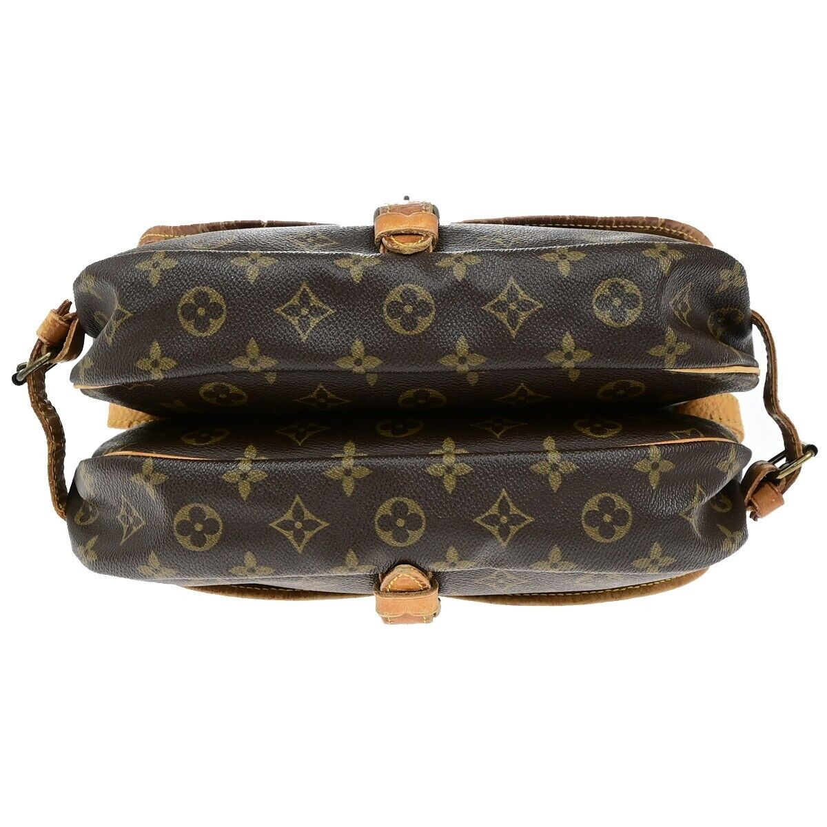 LOUIS VUITTON Logo Saumur 30 Shoulder Bag Monogram Leather Brown M42256 61ED964