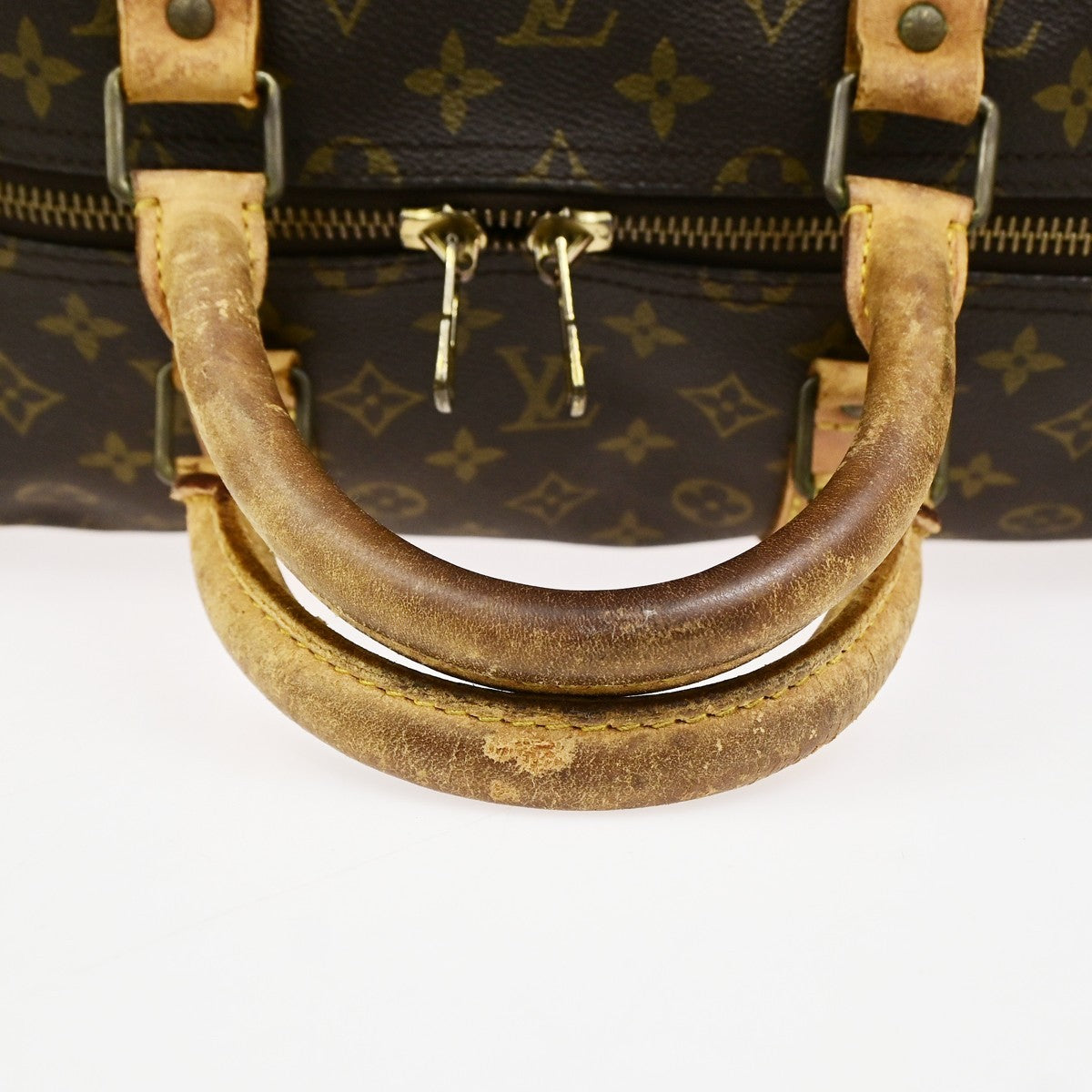 LOUIS VUITTON Keepall 55 Travel Hand Bag Monogram Leather Brown M41424 35YJ255