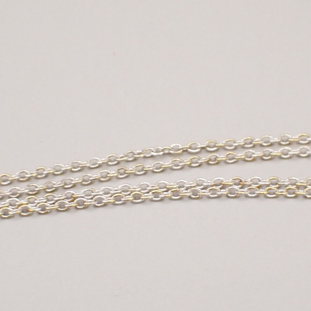 TIFFANY & CO. Open Heart 22mm Chain Necklace Silver Ag 925 Gold-Plated 01YF225