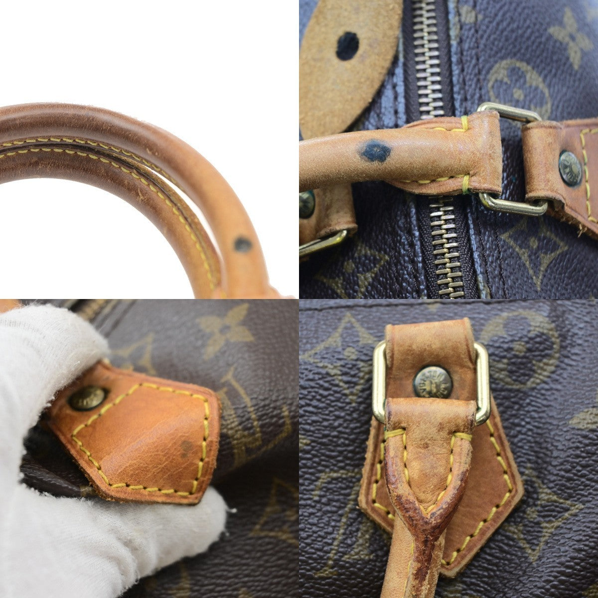 LOUIS VUITTON Speedy 30 Travel Hand Bag Monogram Leather Brown M41526  86SA166