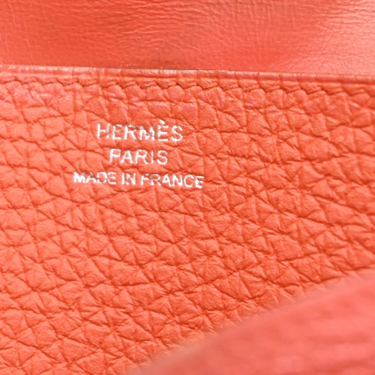 HERMES Logos Dogon GM Long Bifold Wallet Togo Leather Red  France SHW 31RL985