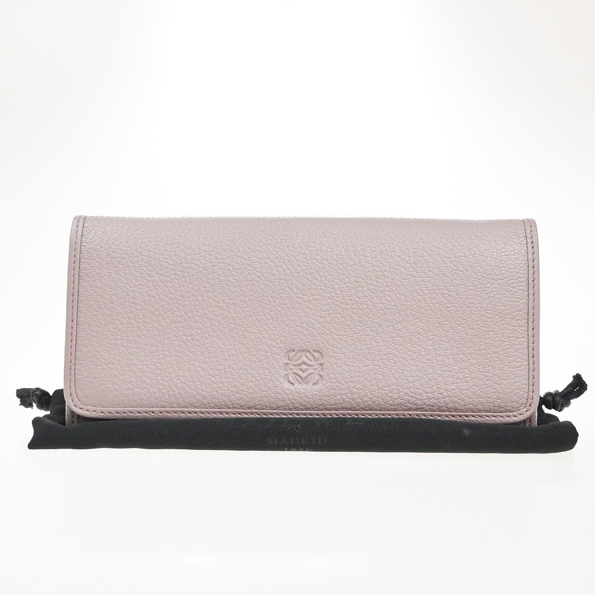LOEWE Logo Anagram Bifold Long Wallet Leather Pink SHW 64KP387