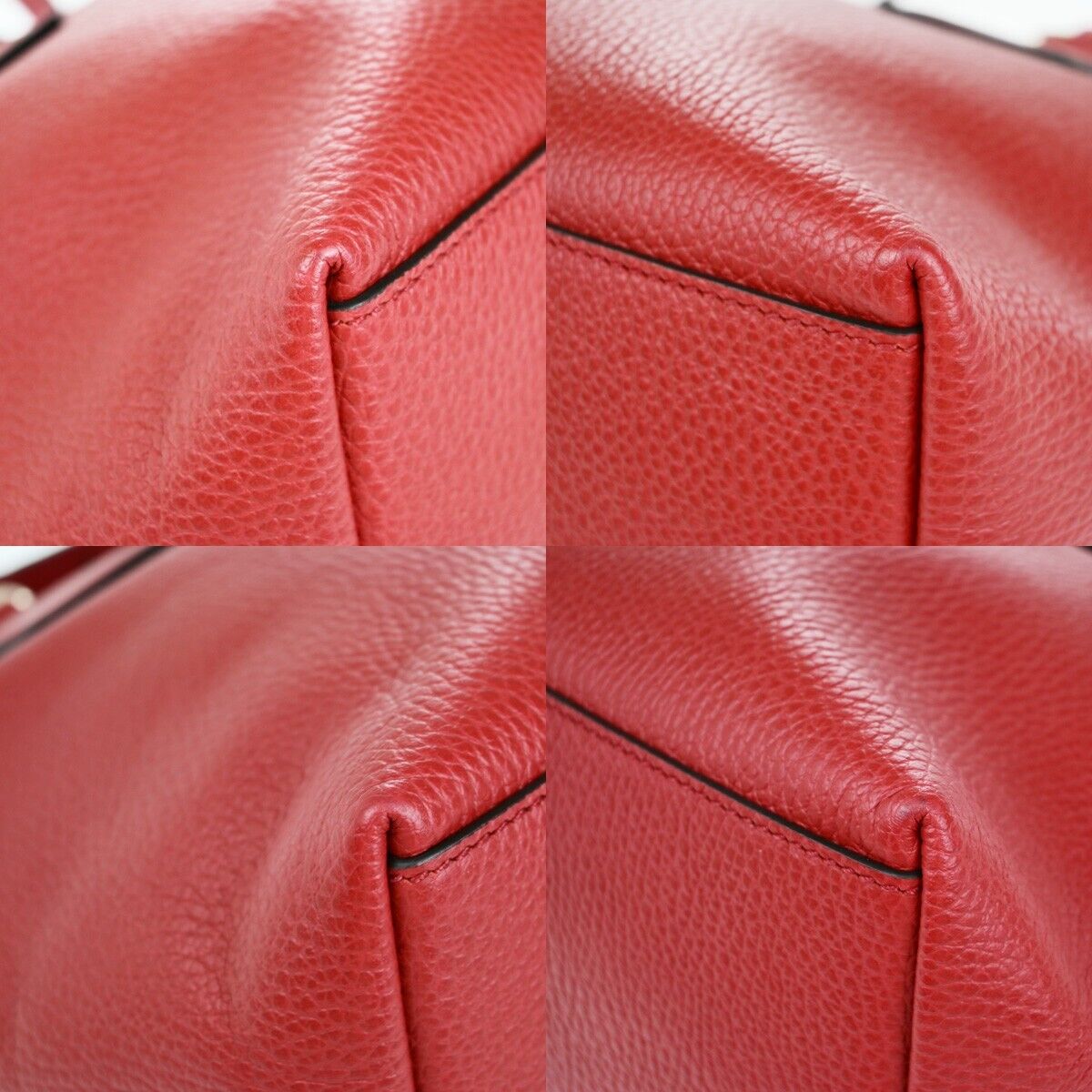 GUCCI GG Interlocking Charm 2Way Shoulder Hand Bag Leather Red GHW 97EC972