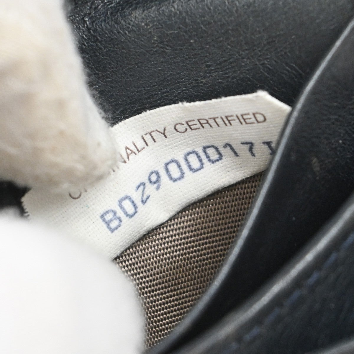 BOTTEGA VENETA Logo Intrecciato Bifold Compact Wallet Leather Navy Blue 07KP151