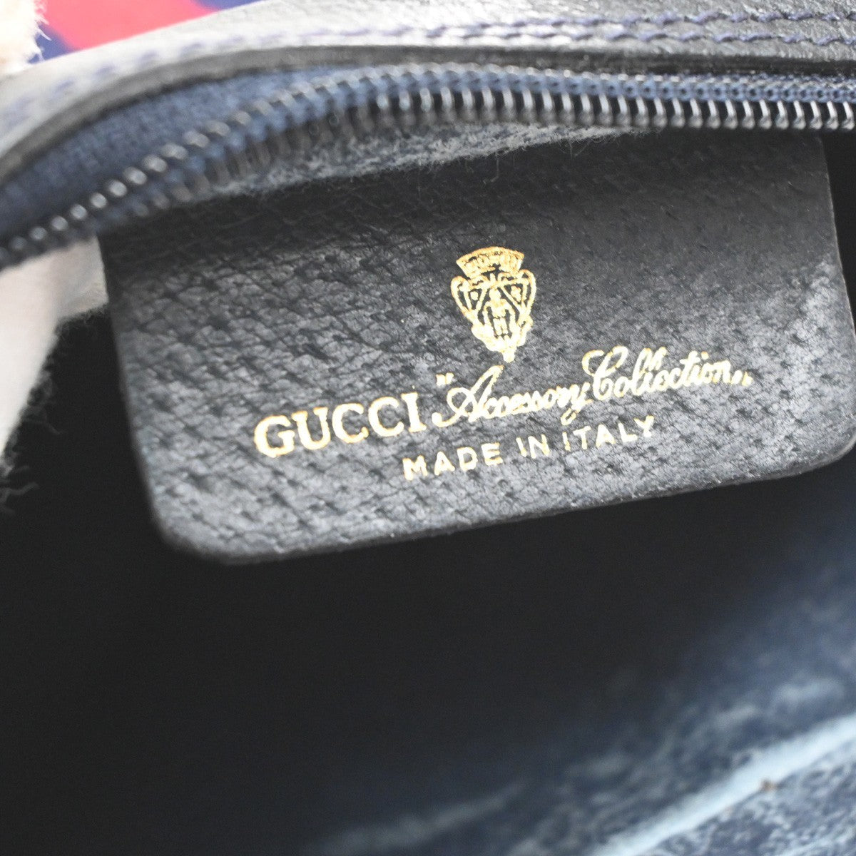 GUCCI Sherry GG Pattern Clutch Hand Bag PVC Leather Navy Blue GHW Italy 68MA570