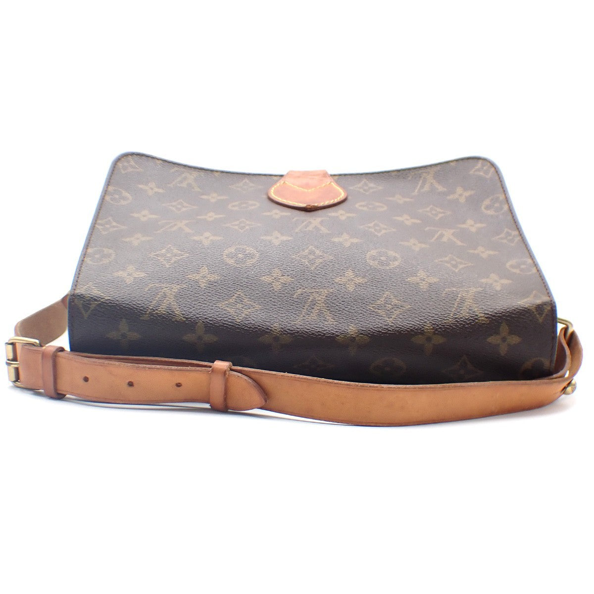 LOUIS VUITTON Cartouchiere GM Shoulder Bag Monogram Leather Brown M51252 32KC955