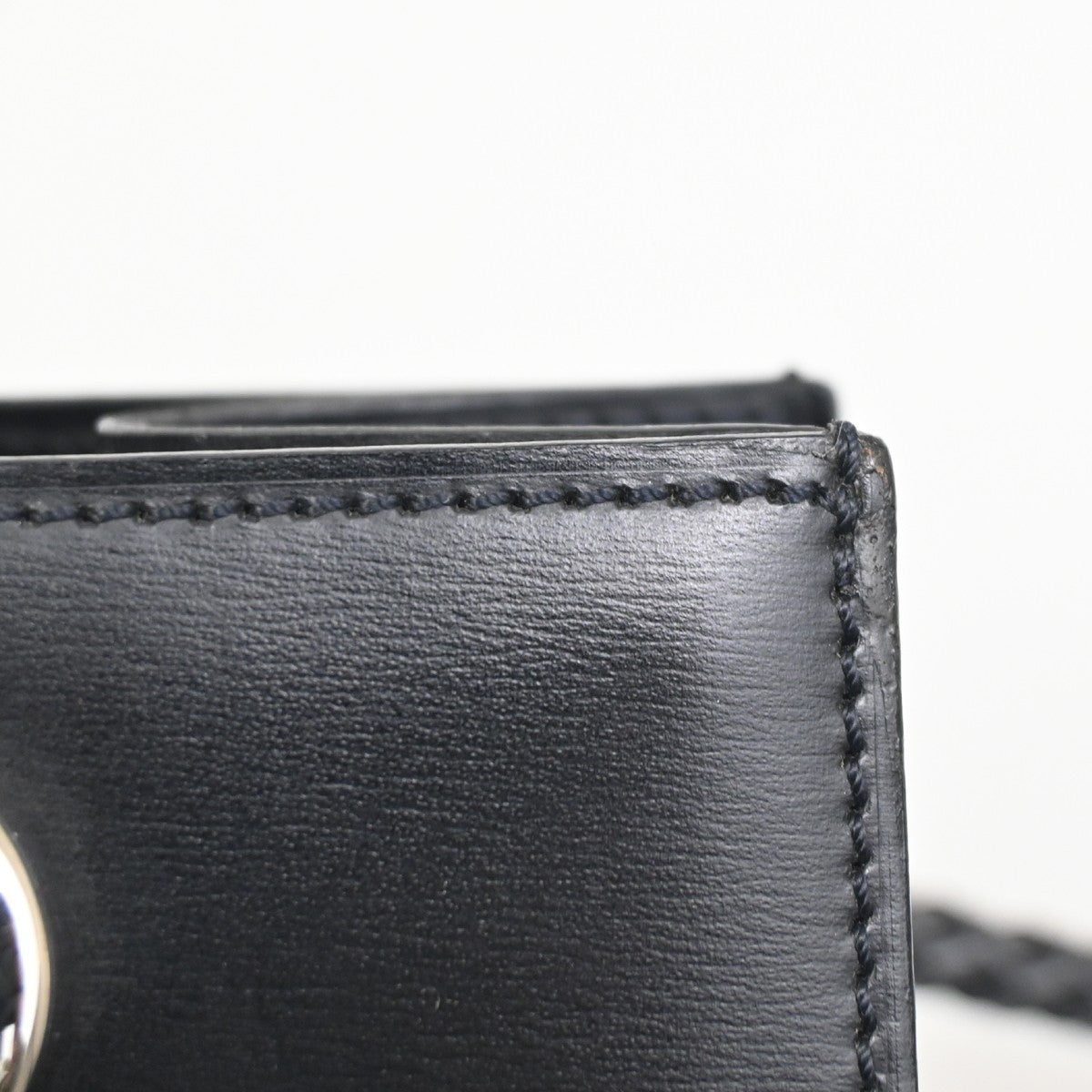 CARTIER Logo Panthere De Cartier Shoulder Hand Bag Leather Black France 76ZA105
