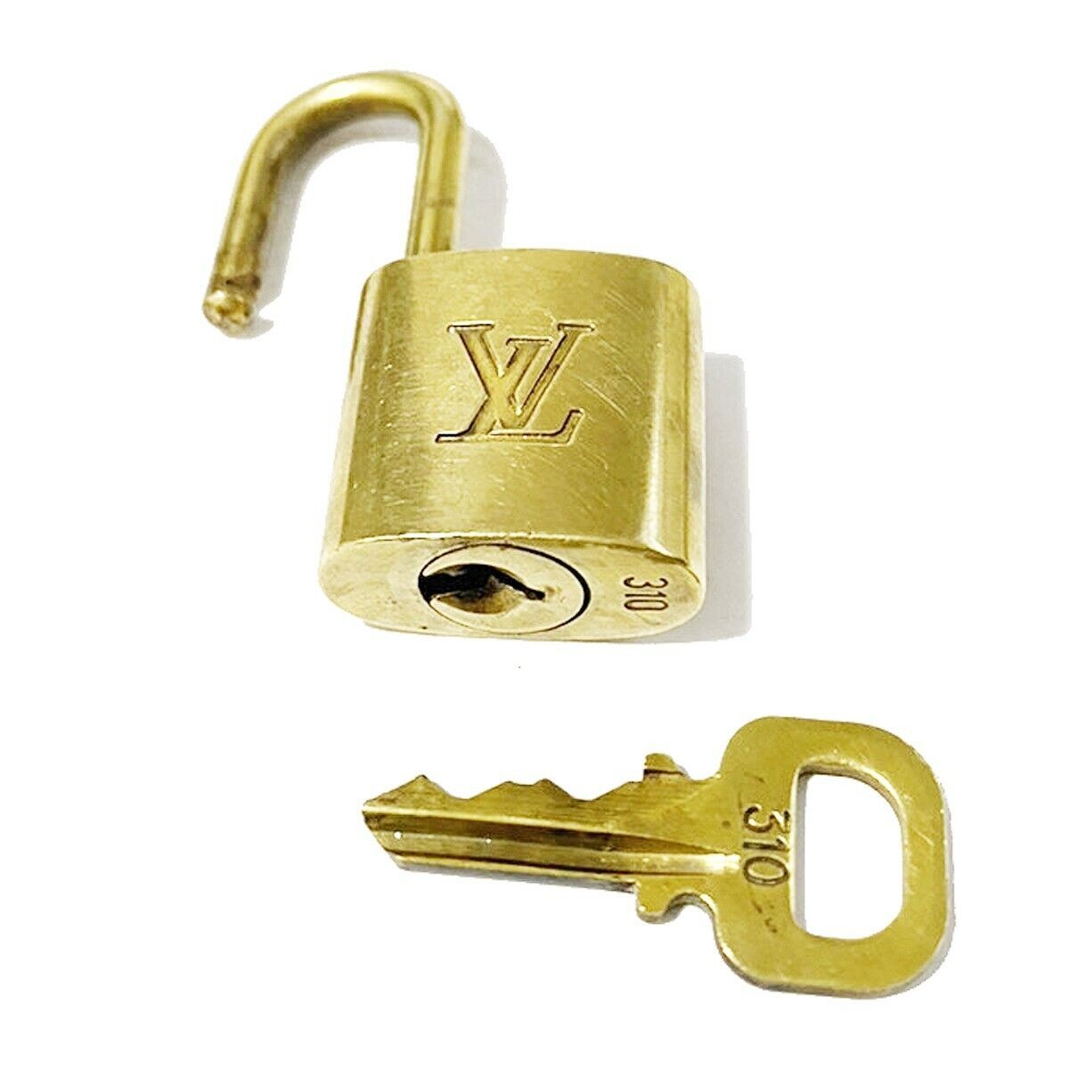 LOUIS VUITTON LV 10 SET PADLOCK KEY BAG CHARM CADENA GOLD-PLATED FRANCE 35MT125