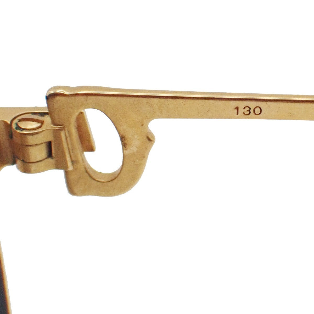 CARTIER Logos Sunglasses Eye Wear Metal Plastic Gold Brown France 64CA892