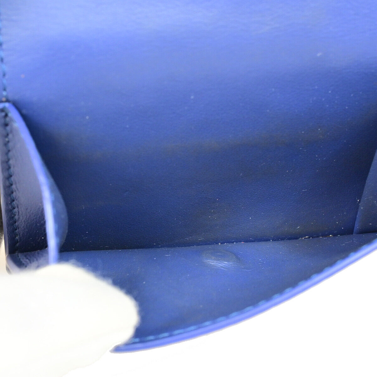 BOTTEGA VENETA INTRECCIATO Trifold Wallet Purse Leather Blue Italy 35SJ106