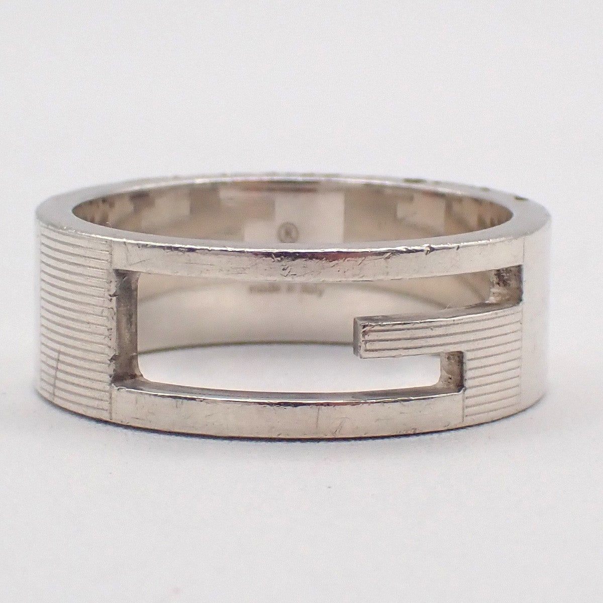 GUCCI G Logo Ring Silver 925 Size JP21 US9.5 Italy Accessory Italy 09KD094