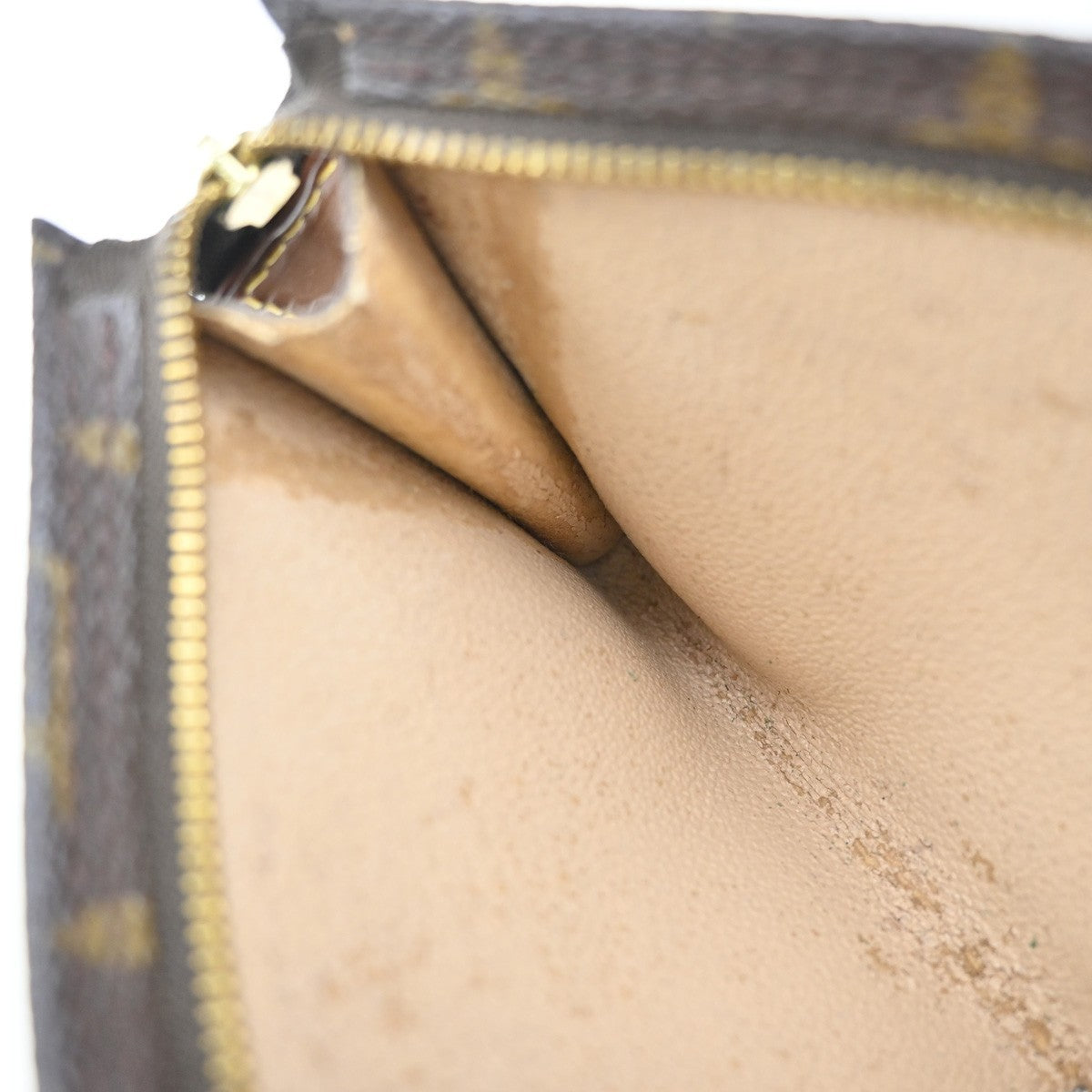 LOUIS VUITTON Logo BUCKET PM Pouch Bag Monogram Leather Brown France 02KP294