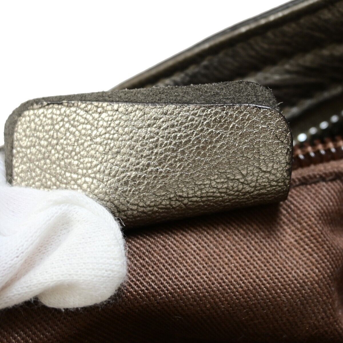 SALVATORE FERRAGAMO Logo Marisa Gancini Shoulder Bag Leather Gray Italy 60EC671