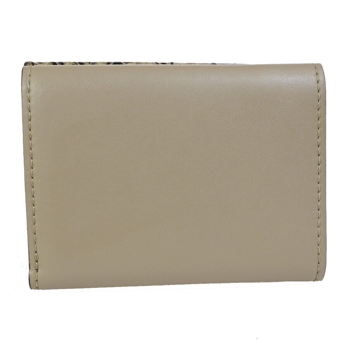 FENDI FF Logo Compact Mini Trifold Wallet Exotic Leather Brown Italy 64KA474