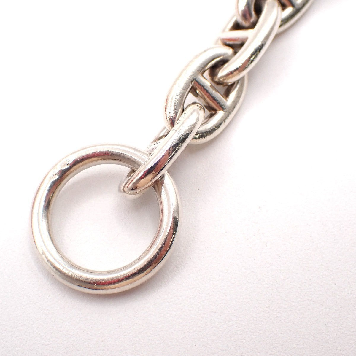 HERMES Logo Chaine D'ancre MM Chain Bracelet 16 Links Silver Ag925 385LC625
