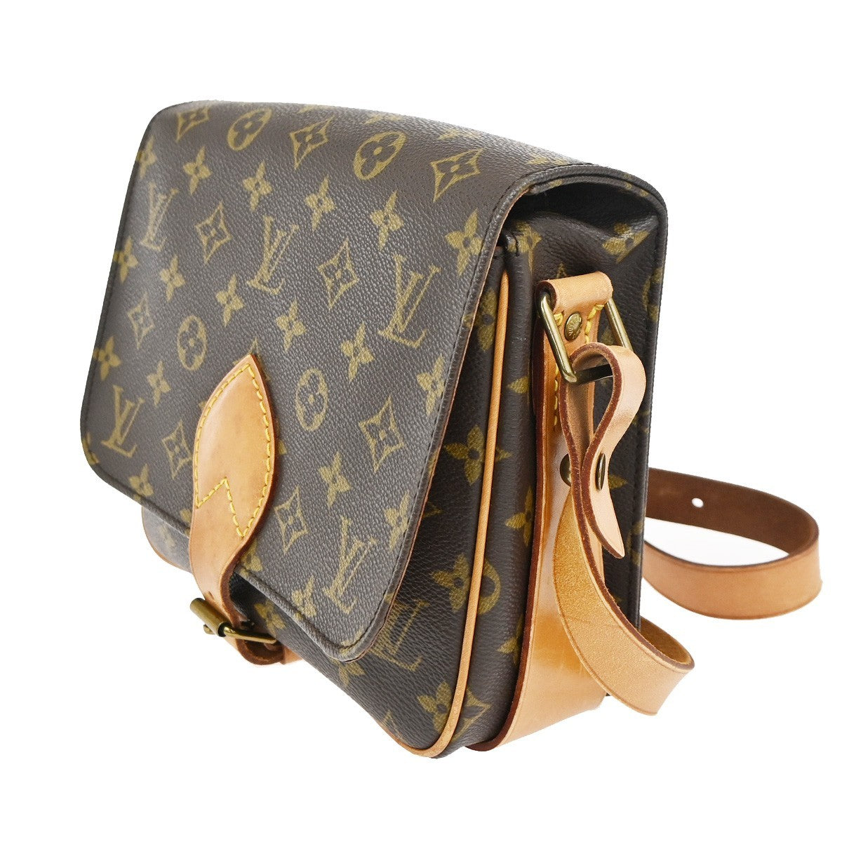 LOUIS VUITTON Cartouchiere MM Shoulder Bag Monogram Leather Brown M51253 84KC821