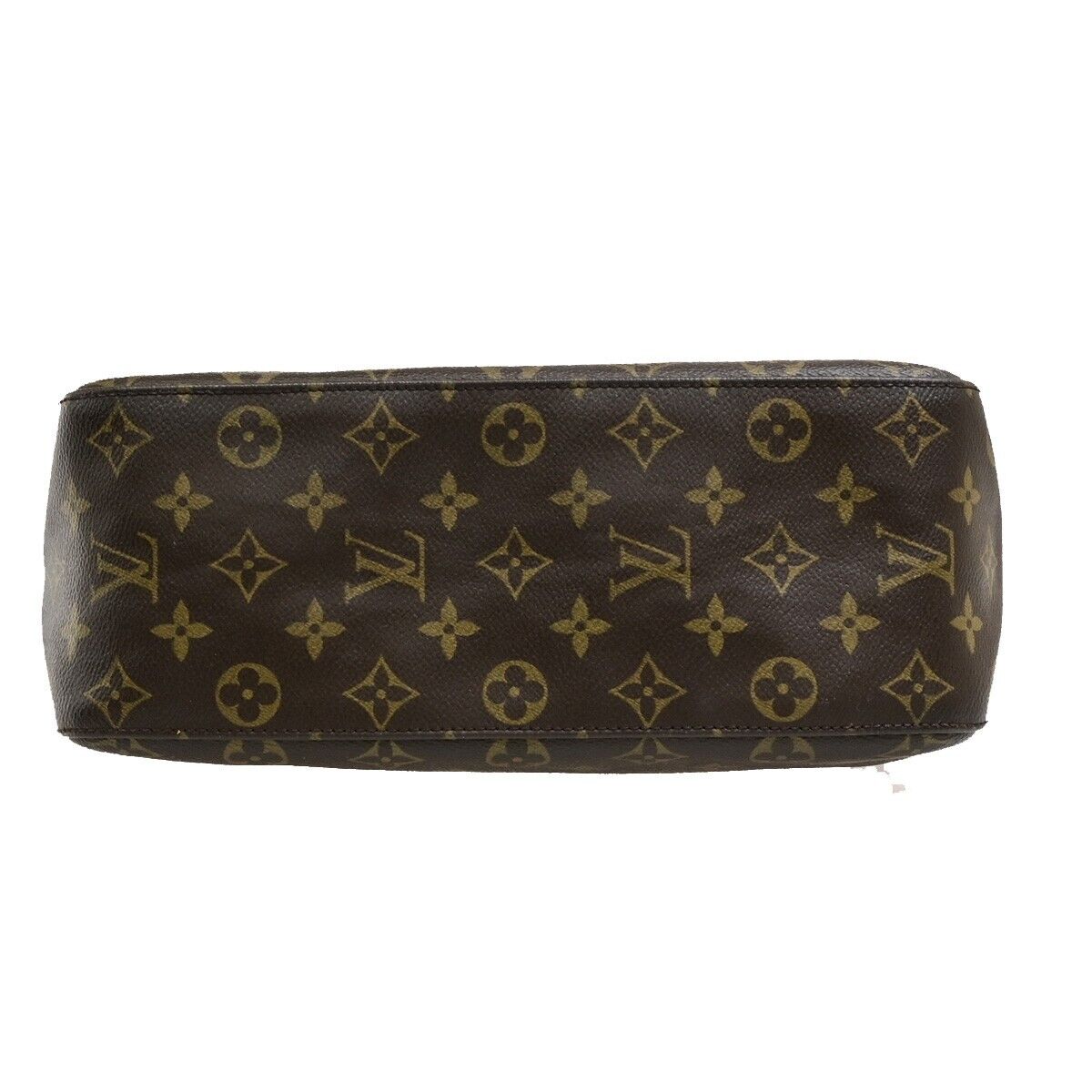 LOUIS VUITTON Logo Looping GM Shoulder Bag Monogram Leather Brown M51145 14EE098