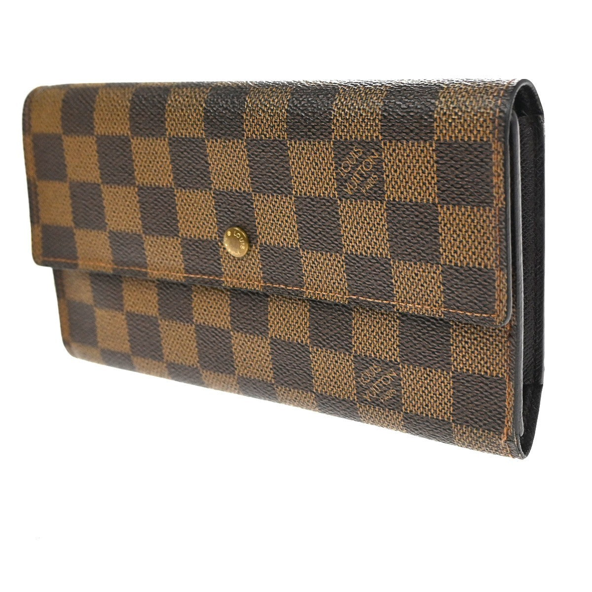 LOUIS VUITTON International Trifold Wallet Damier Leather Brown N61215 68KD003