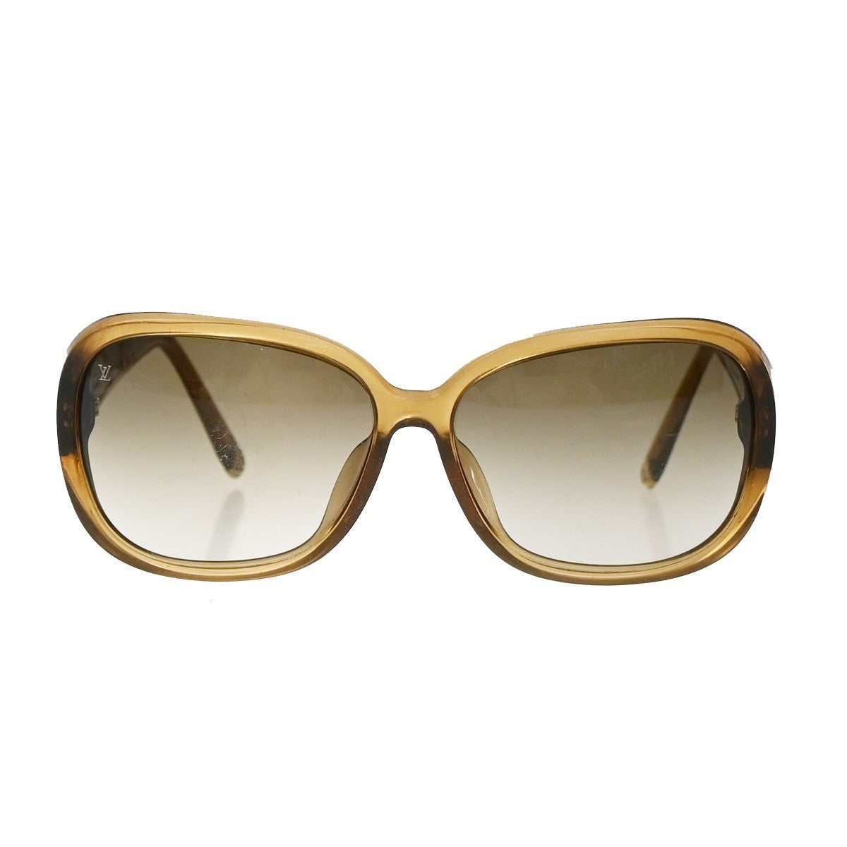 LOUIS VUITTON Glitter Sunglasses Eye Wear Plastic Brown Gold Z0460E 67EG271