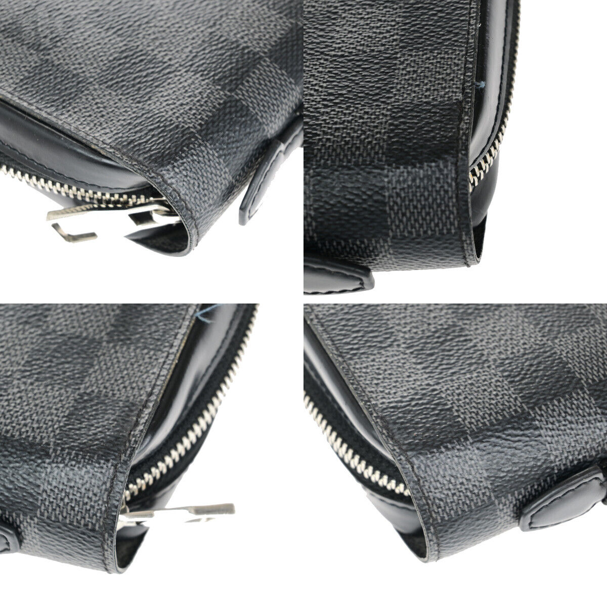 LOUIS VUITTON Zippy XL Long Wallet Travel Case Damier Graphite BK N41503 96YE848