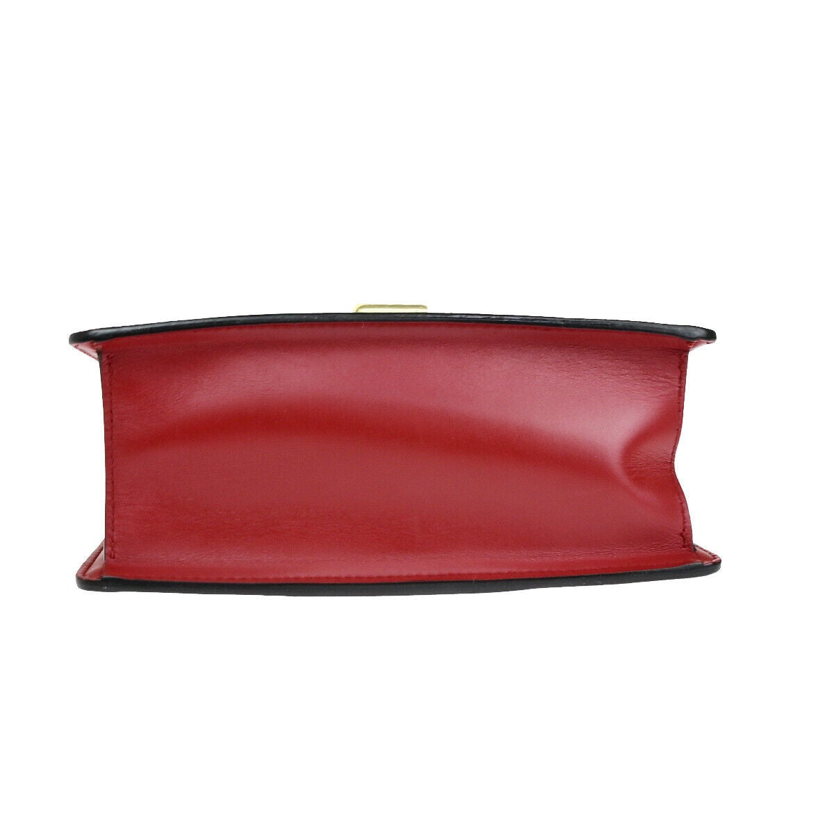 GUCCI Logo Mini Sylvie Sherry 2Way Shoulder Hand Bag Leather Red GHW 53RK113