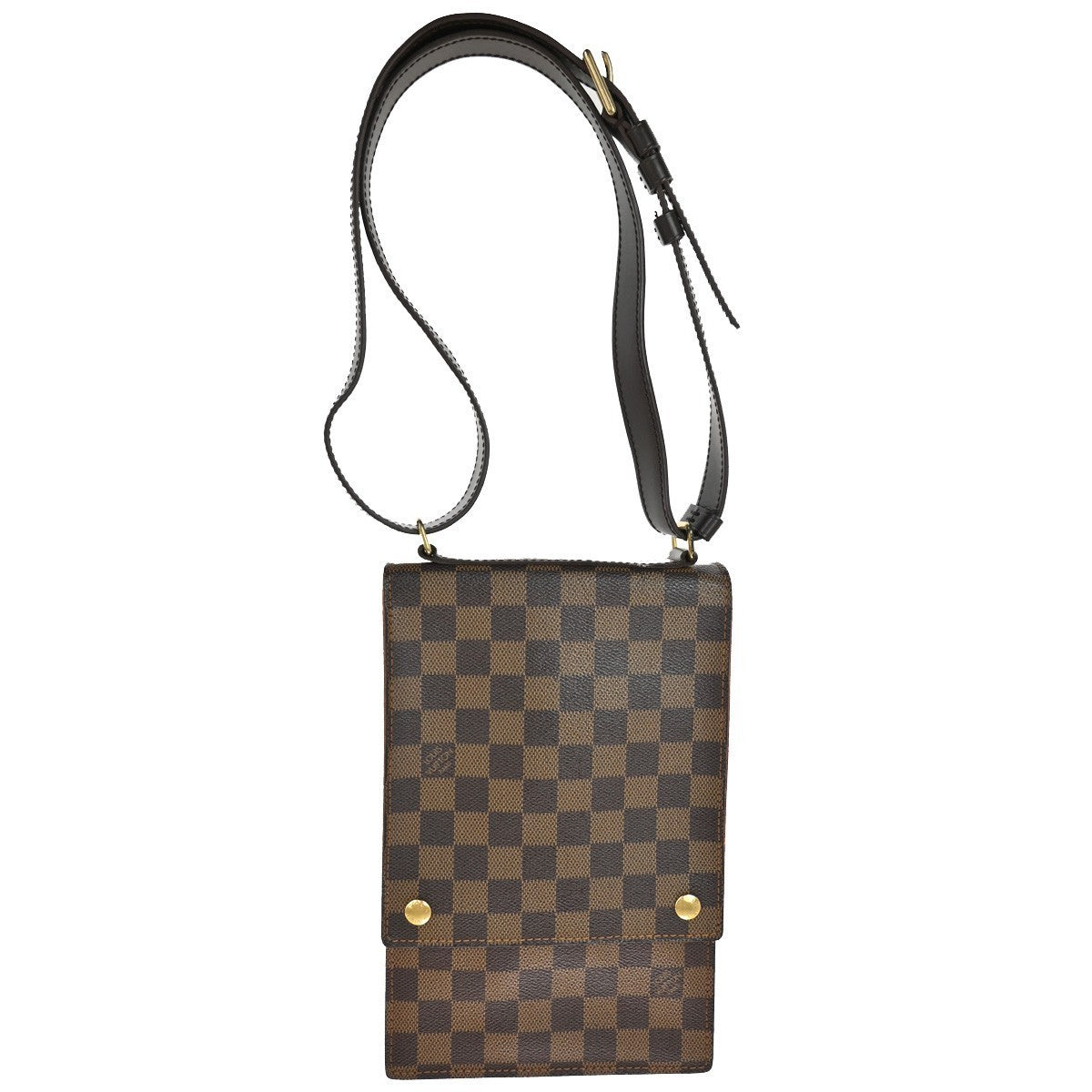 LOUIS VUITTON Portobello Shoulder Bag Damier Leather Brown N45271 83TA389