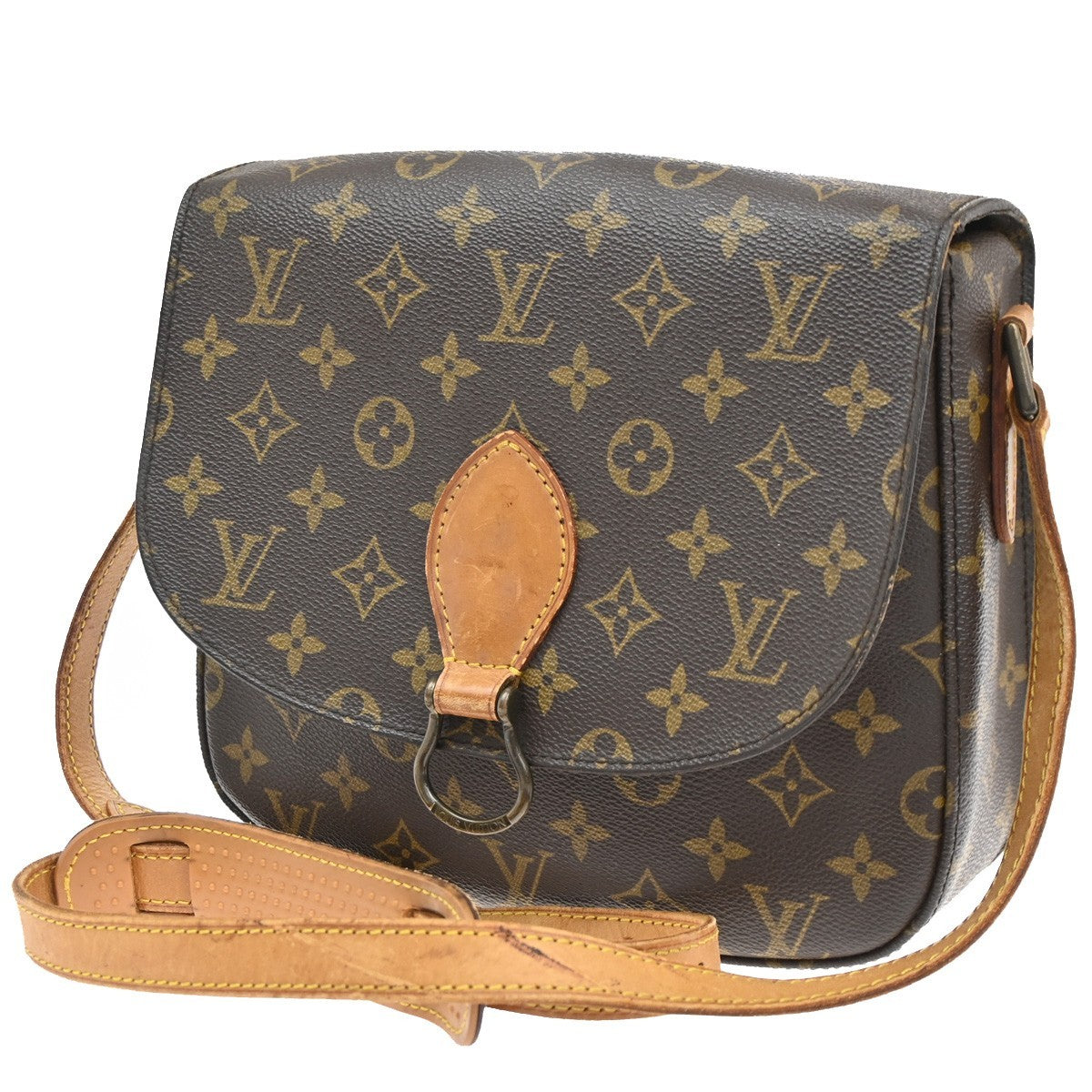 LOUIS VUITTON Saint Cloud GM Shoulder Bag Monogram Leather Brown M51242 39CA330