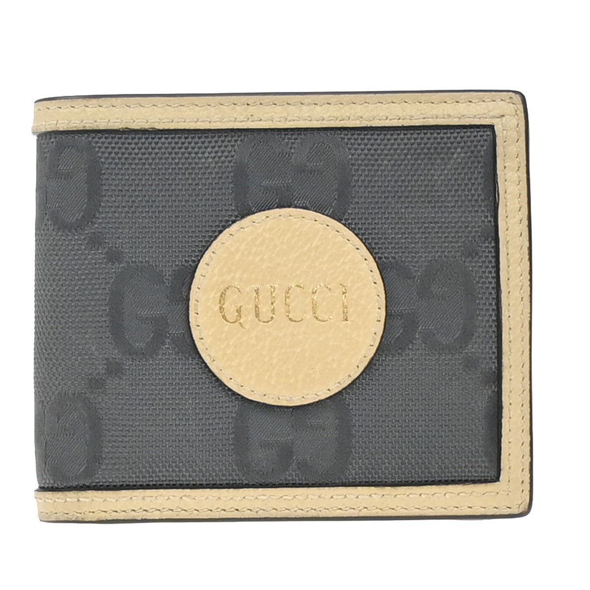 GUCCI GG Pattern Off The Grid Compact Wallet Canvas Leather Beige Gray 09EG261