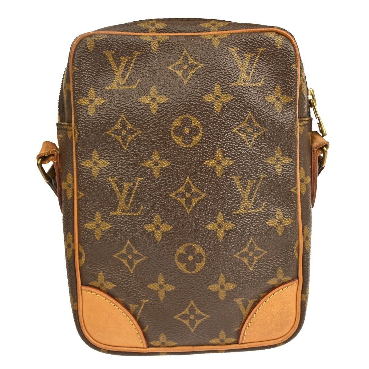 LOUIS VUITTON Danube Shoulder Bag Monogram Leather Brown France M45266 31GA141
