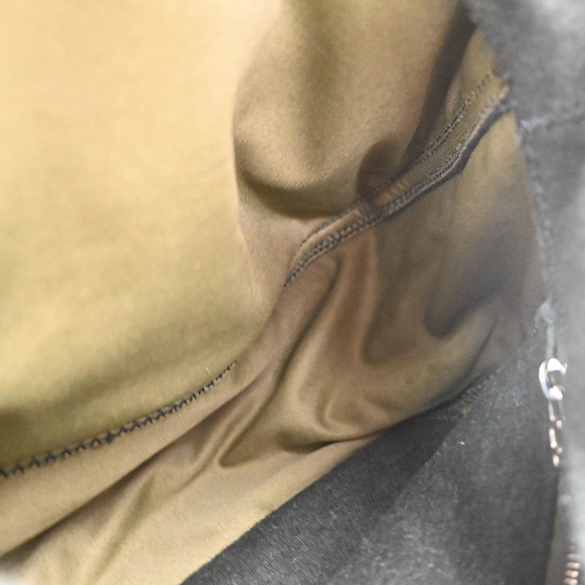 FENDI Logo Mamma Baguette Shoulder Bag Jersey Leather Green SHW Italy 71YJ259