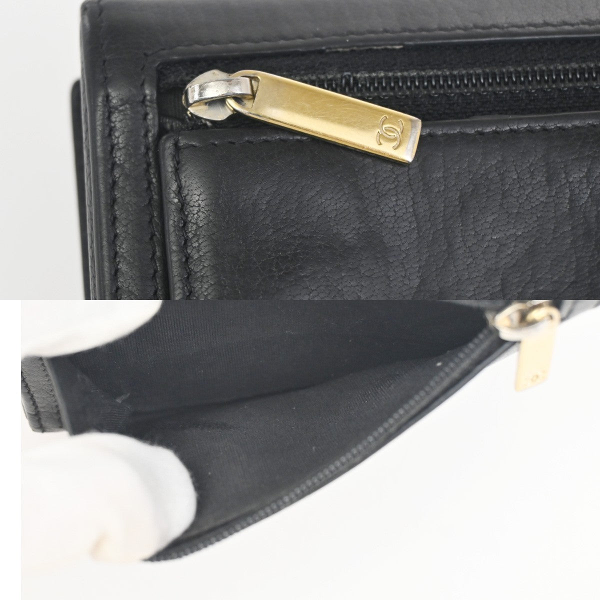 CHANEL CC Logo Timeless Trifold Mini Wallet Leather Black GHW Spain 68KC755