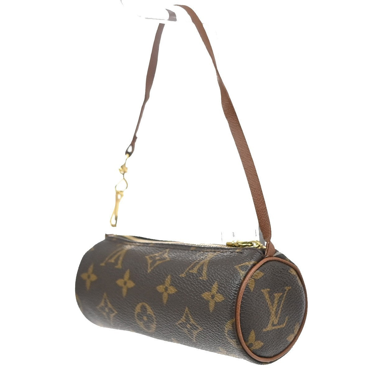 LOUIS VUITTON LV Papillon Pouch Bag Monogram Leather Brown France 38MA591