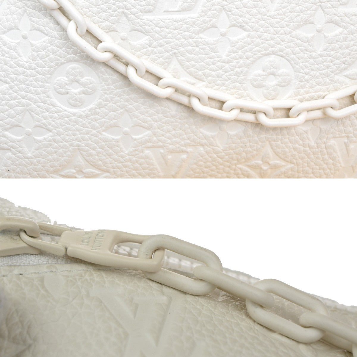 LOUIS VUITTON Pochette A4 Clutch Bag Monogram Taurillon White M67462 16KP544