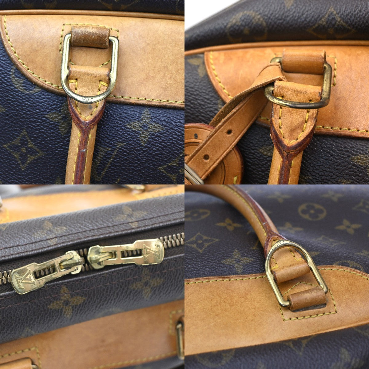 LOUIS VUITTON LV Logo Deauville Hand Bag Monogram Leather Brown M47270 81CA538