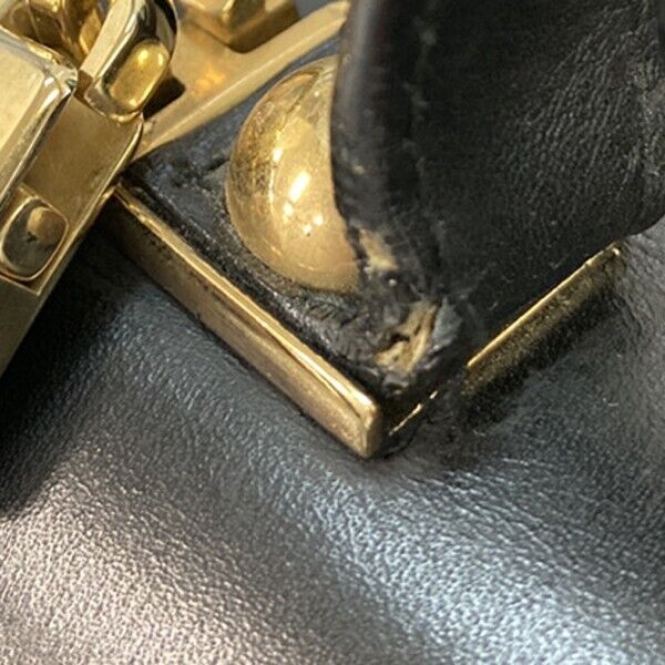 SALVATORE FERRAGAMO Gancini 2Way Shoulder Hand Bag Leather Black GHW 83EC641