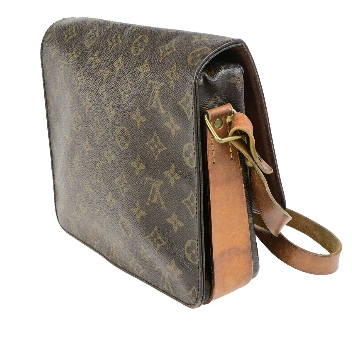 LOUIS VUITTON Cartouchiere GM Shoulder Bag Monogram Leather Brown M51252 64FB308