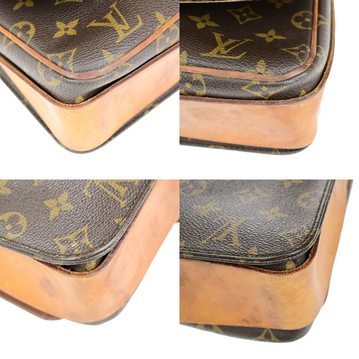 LOUIS VUITTON Cartouchiere GM Shoulder Bag Monogram Leather Brown M51252 33EC916