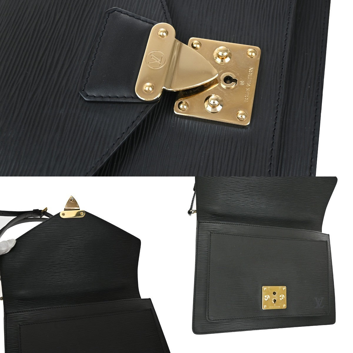 LOUIS VUITTON Monceau 2Way Shoulder Hand Bag Epi Leather Black M52122 12EF829
