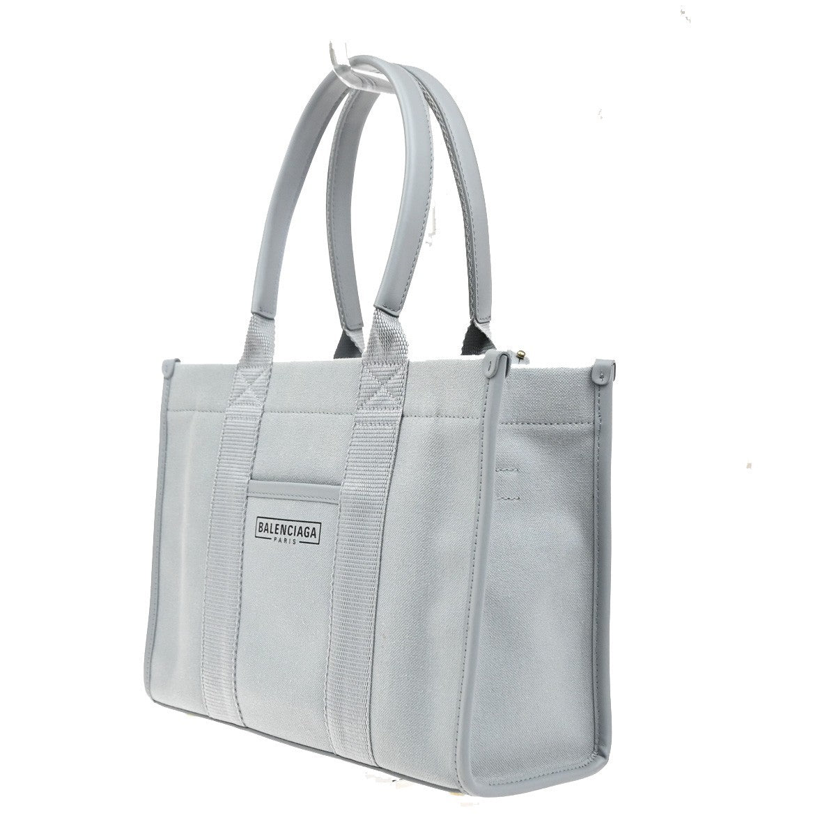 BALENCIAGA Logo Hardware Small 2Way Tote Hand Bag Canvas Leather GY 75YJ137