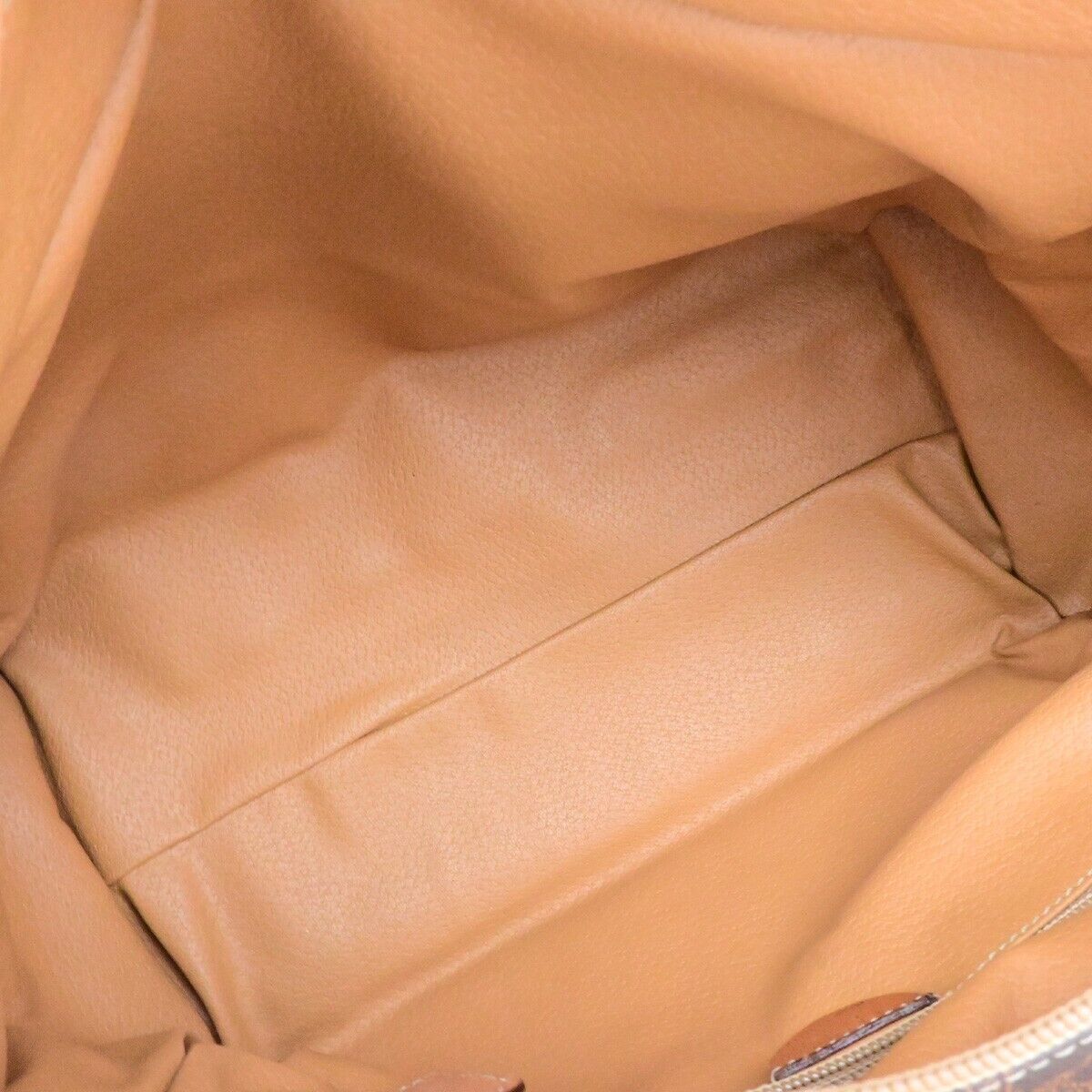 CELINE Circle Logo Macadam Pattern Shoulder Hand Bag PVC Leather Brown 33ED943
