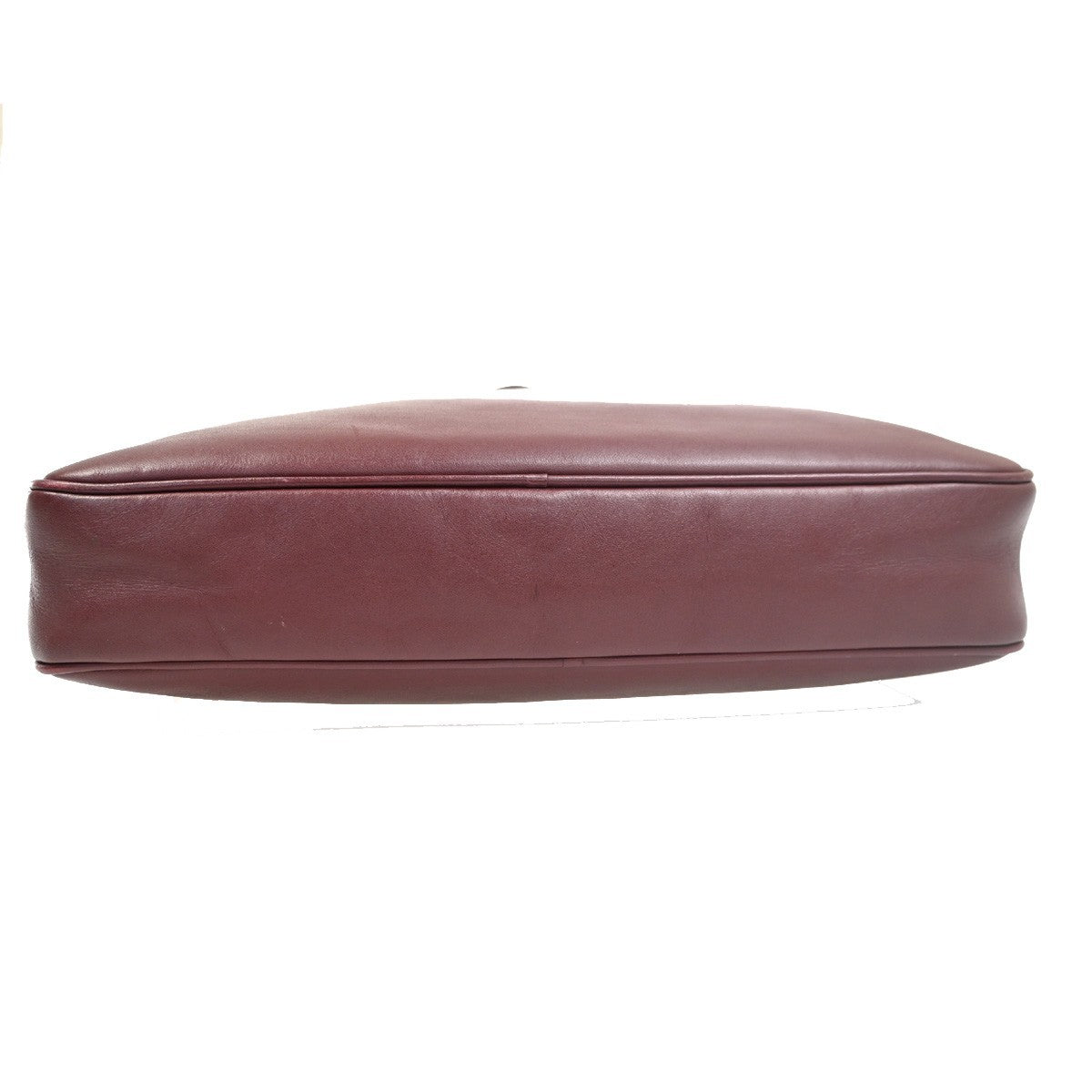 CARTIER Logo Must Line Shoulder Hand Bag Leather Red  Burgundy Italy 67MA134