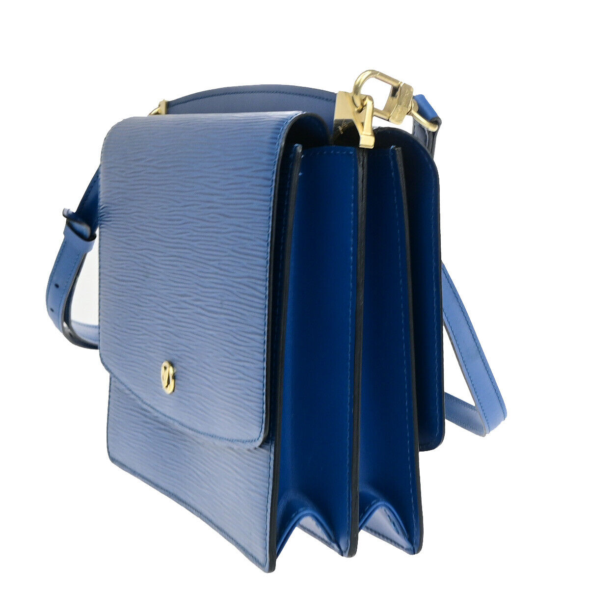 LOUIS VUITTON Grenell Both Flap Shoulder Bag Epi Leather Blue M52365 87YF336