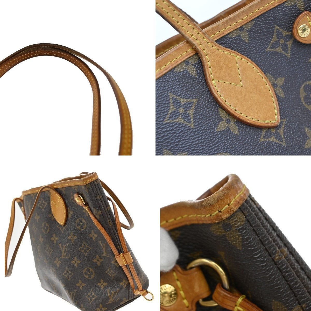 LOUIS VUITTON Neverfull PM Shoulder Tote Bag Monogram Leather BN M40155 97KB302