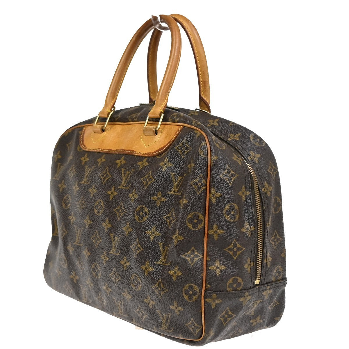 LOUIS VUITTON LV Logo Deauville Hand Bag Monogram Leather Brown M47270 34CA832
